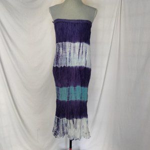 NWT AYURVASTRAM Skirt Dress Purple Tie Dye Maxi Peasant Size Medium